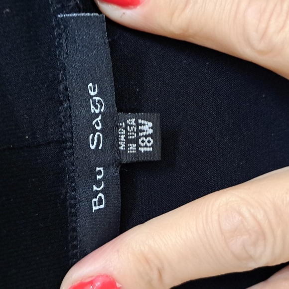 Blu Sage Black W/Built-In Multicolor Open Jacket Midi Dress. Size 18W NWOT - Picture 7 of 8